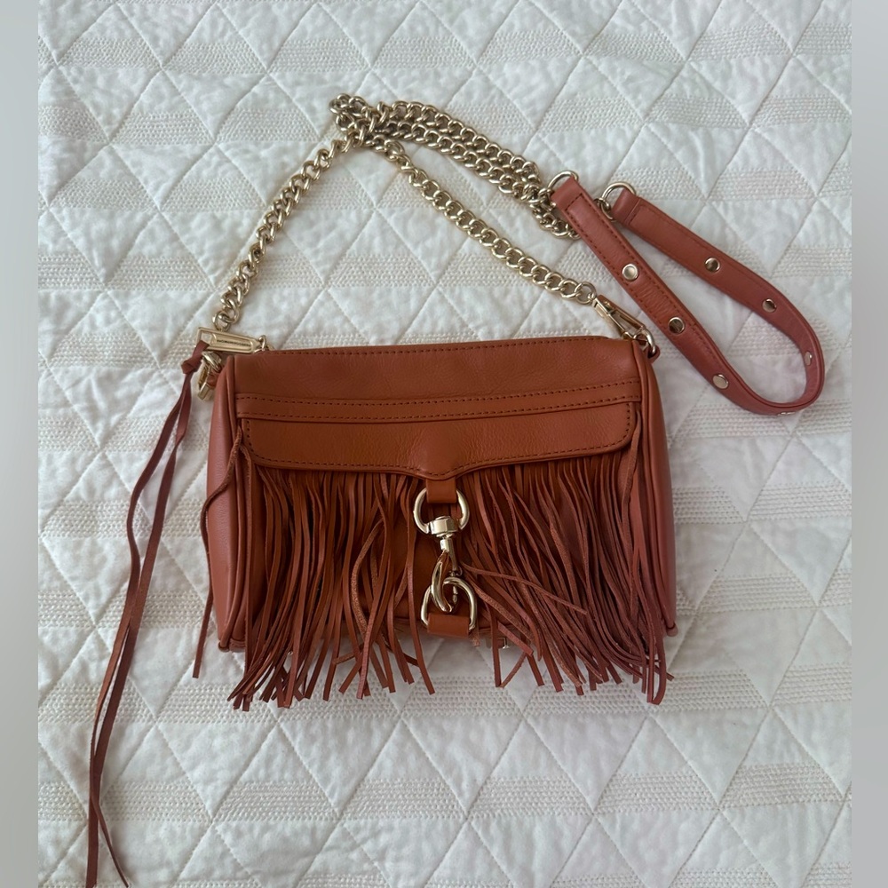 Rebecca Minkoff Fringe Cognac Mac Mini